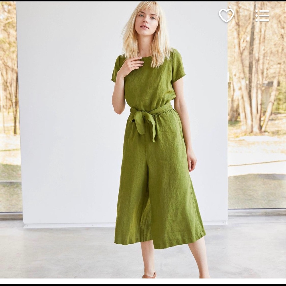 notPERFECTLINEN Barcelona jumpsuit, XS, in natural